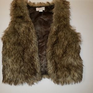 Faux fur childs vest